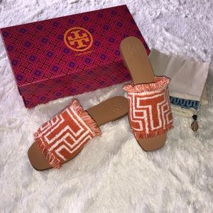 Tory Burch | Orange Terry Cloth Towel T Flats SZ 7